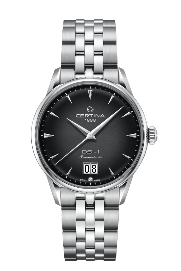 DS-1 Big Date Automatic Black 316L stainless steel: SwissWatch | Certina